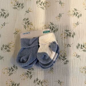 Carter's Cozy Baby Socks 4-Pack Blue and White